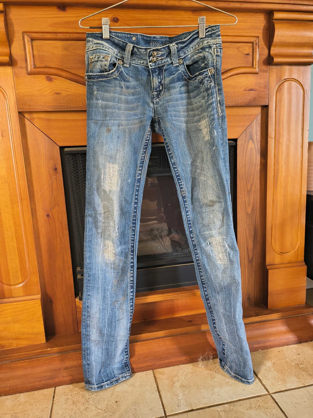 Miss Me Faded Distressed Blue Skinny Jeans
